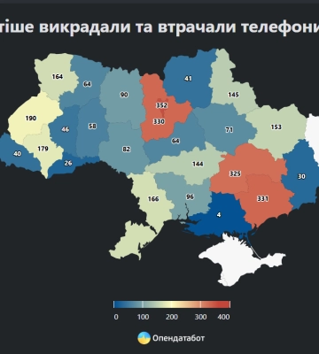 На Черкащині за період 2025 року втратили 64 телефони