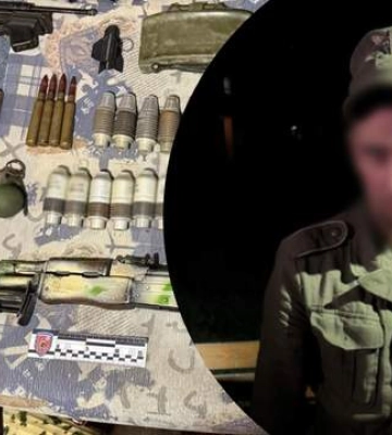 В Запорожье задержали мужчину, который разгуливал по улице в нацистской форме с гранатой