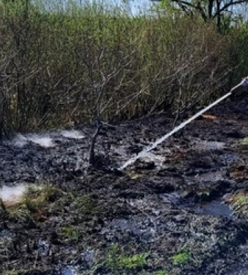 На Волині горіло торфовище та суха трава