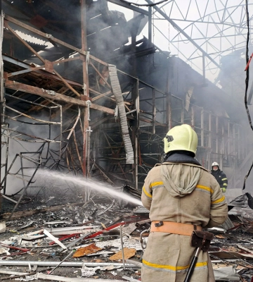 На ринку «Барабашово» у Харкові російський наліт знищив майже 100 кіосків