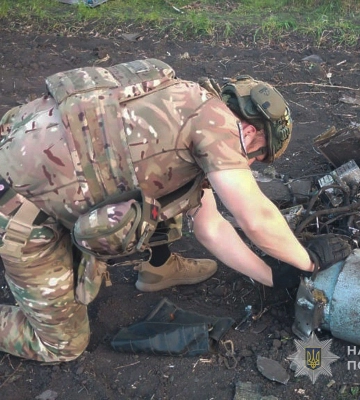 Вибухотехніки поліції Сумщини знешкодили бойову частину “шахеда”