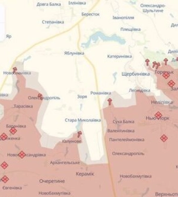 Росіяни просунулися біля Романівки, Олександрополя та Нової Полтавки на Донеччині, - DeepState. КАРТИ