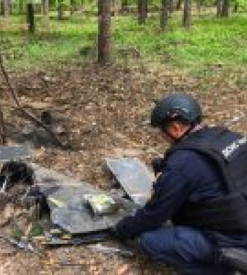 В лісі на Київщині виявлено залишки російського безпілотника