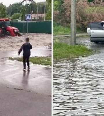 У Полтаві після зливи затопило автівки
