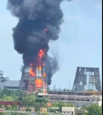 На территории Белоцерковской ТЭЦ произошел пожар