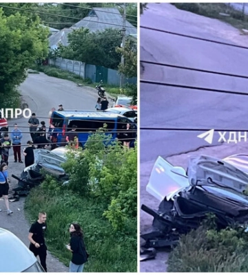 В пригороде Днепра водитель Tesla скрылся с места ДТП, оставив травмированного пассажира