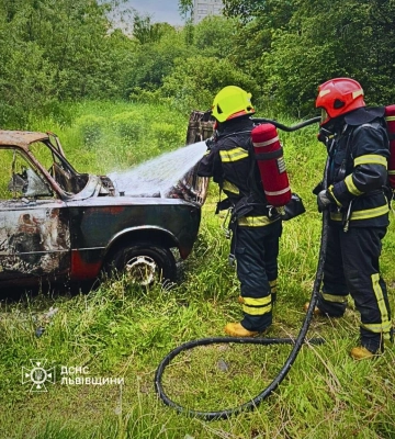У Львові на території гаражного кооперативу згорів автомобіль ВАЗ, - ФОТО