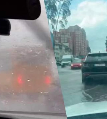 Все из-за ливня: на улицах Киева затруднено движение транспорта