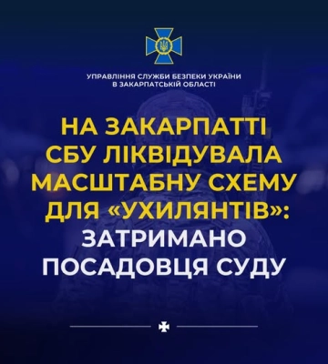 На Закарпатті ліквідували масштабну схему для «ухилянтів»: затримано посадовця суду