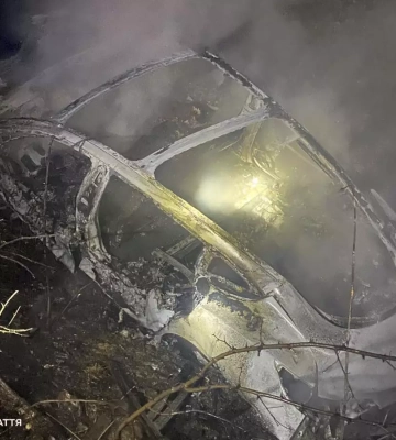 На Закарпатті згоріла Tesla