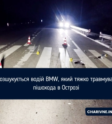 В Острозі на &quot;зебрі&quot; невідомий водій збив чоловіка й утік