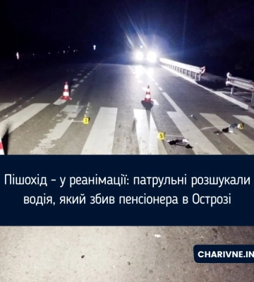 Поліцейські розшукали водія-втікача, який в Острозі збив чоловіка