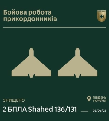 На Одещині прикордонники нейтралізували два ворожих «шахеди»