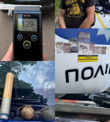 Зупинили за порушення ПДР: у Рівному патрульні виявили у п’яного водія наркотики та гранати