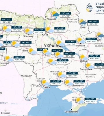 В північно-східних районах України в найближчі дві доби очікуються короткочасні дощі