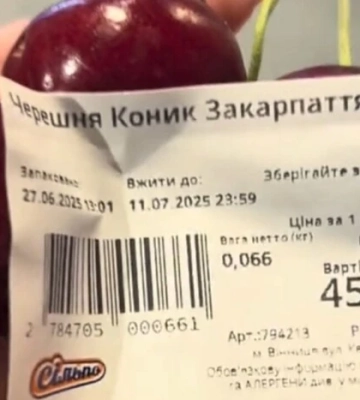Чотири черешні за 45 грн. Ціни у «Сільпо» викликали бурхливу реакцію в мережі