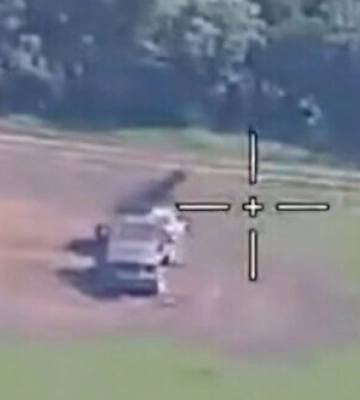 Детонація російського "Граду" після прильоту українського FPV-дрона. ВIДЕО