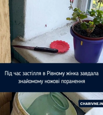 Під час застілля в Рівному жінка завдала знайомому ножові поранення