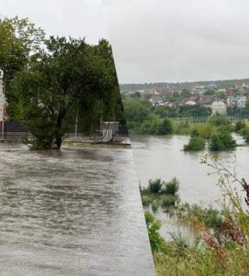 Через сильні дощі у Зубрі і Сокільниках на околиці Львова затопило вулиці та автомобілі