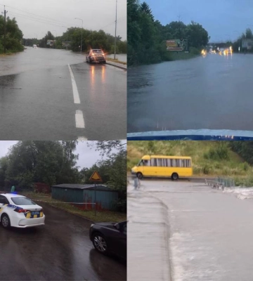 Львів затопило після сильних дощів (, )