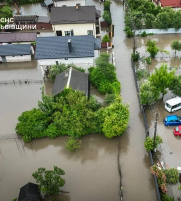 На Львівщині із затоплених будинків врятували трьох дорослих та п'ятьох дітей