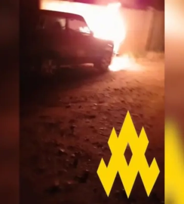 В оккупированном Мариуполе "Атеш" сжег авто "кадыровцев"