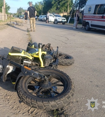 У селі на Черкащині молодик на мотоциклі збив неповнолітнього велосипедиста