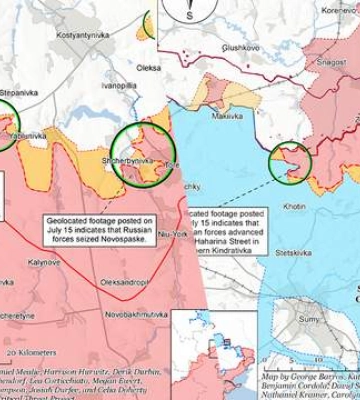 ВСУ имели успехи на Сумщине, а Россия – на Харьковщине и Донетчине: обзор и карты фронта от ISW