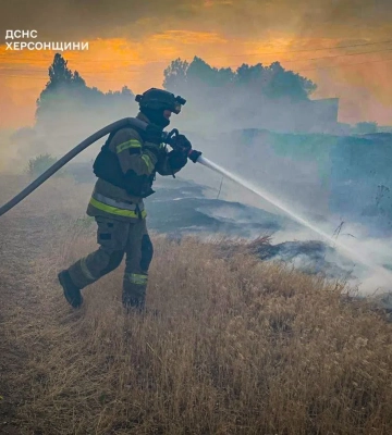 На Херсонщині росіяни скинули вибухівку з дрона на пшеничне поле