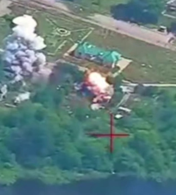 Су-27 ВСУ ударил GBU-39 по базе военных РФ в Белгородской области