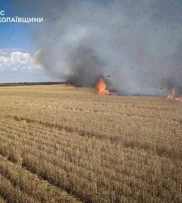 21 липня та в ніч проти 22 на території Миколаївщини виникло 33 пожежі