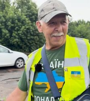 Волонтер із Полтавщини вшосте здійснює велоподорож на підтримку ЗСУ