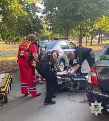 На Черкащині п’яний скутерист тікав від поліції та втрапив у ДТП. ФОТО