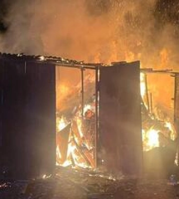 Уламки дрона спричинили пожежу на Полтавщині