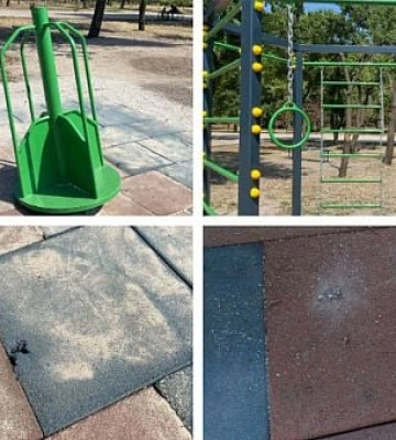 В парке Кривого Рога неизвестные повредили новую детскую площадку