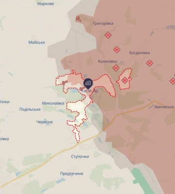 Міноборони РФ оголосило про захоплення Часового Яру на Донеччині: карта DeepState це не підтверджує