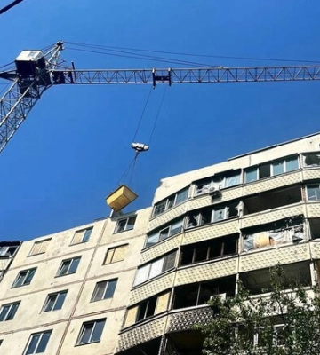 На Северной Салтовке восстанавливают многоэтажку, поврежденную в 2022 году 