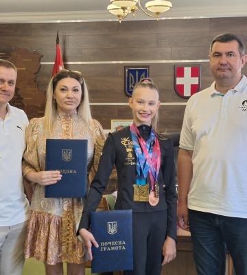 У Луцьку відзначили юну чемпіонку Європи з художньої гімнастики