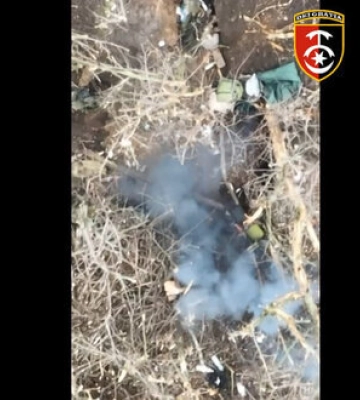 Бойцы 30-й ОМБр из дрона уничтожают оккупантов под Бахмутом. ВИДЕО