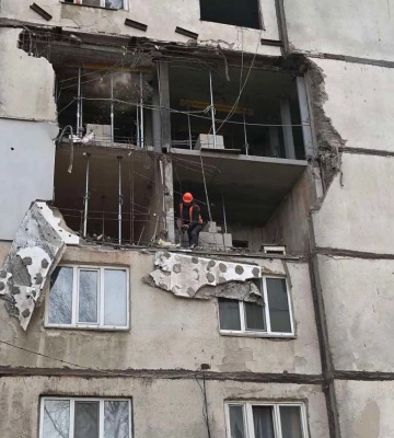 В Харькове восстанавливают рухнувшие стены панельных домов 