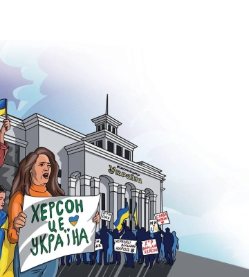 Історична подія: у центрі Херсона підняли український прапор (фото, відео)