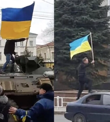 Як безстрашні українці у Херсоні зустрічали рашистів та як ЗСУ: відео