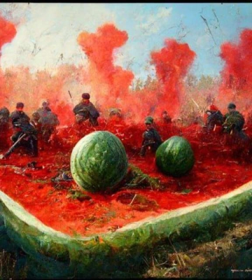 Гігантські кавуни знищують росіян: нейромережа показала битву за Херсон