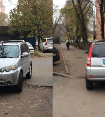Занял весь тротуар: в Днепре автохамы вышли на новый уровень (Фото)