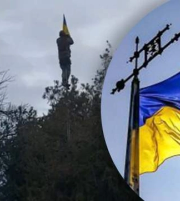 Морпіхи підняли у селі Львове на Херсонщині український прапор