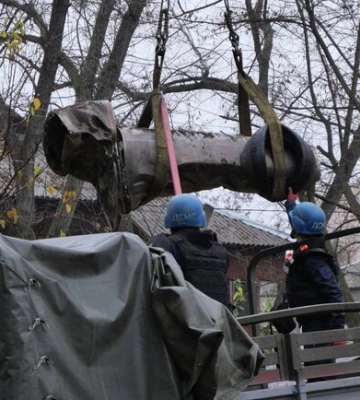 З одного із районів Запоріжжя вивезли частини ракети, яка могла вибухнути