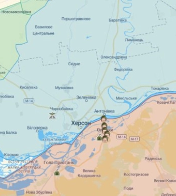 Херсонщина: на лівому березі Дніпра ворог відходить вглиб на 15-20 км
