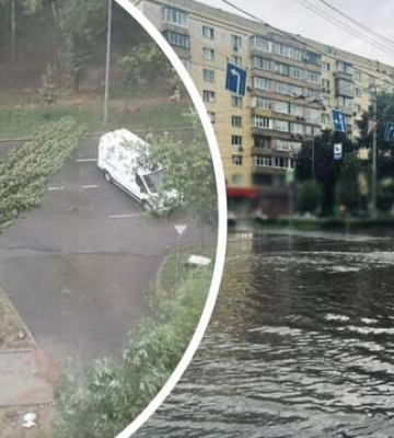 Транспорт став &quot;водним&quot;, на вулицях – ріки та водоспади: наслідки сильної зливи в Києві