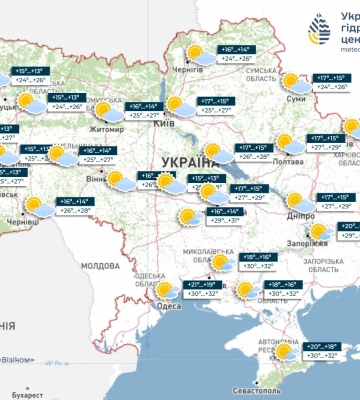 Погода в Києві на суботу, 9 серпня