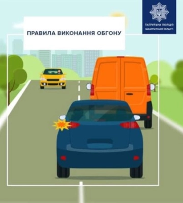 На Закарпатті патрульні нагадують про важливі правила обгону